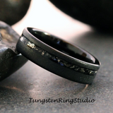 Meteorite Sandblasted Black Tungsten Carbide Ring 6 mm