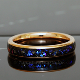 Meteorite Nebula Rose gold Tungsten Ring Set