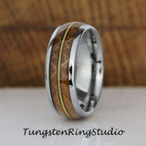 Guitar String Whiskey Barrel Tungsten Carbide Ring