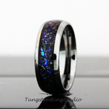 Meteorite Nebula Tungsten Ring Set