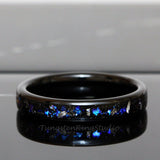 Meteorite Nebula Black Tungsten Ring 4mm