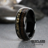 Your Sand Dark Dinosaur Bone Tungsten Ring- Custom Order