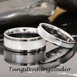 Mother of Pearl Tungsten Ring Set