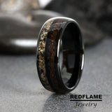 Your Sand Dark Dinosaur Bone Tungsten Ring- Custom Order