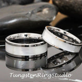 Mother of Pearl Tungsten Ring Set