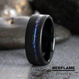 Alexandrite Crushed Sandblasted Tungsten Ring- Custom Order