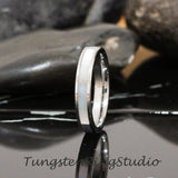 Mother of Pearl Tungsten Ring Set