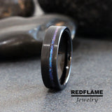 Alexandrite Crushed Brushed Tungsten Ring- Custom Order