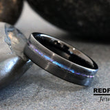 Alexandrite Crushed Brushed Tungsten Ring- Custom Order