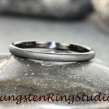 Black Sandblasted Tungsten Carbide Ring 2 mm