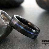 Alexandrite Crushed Hammered Tungsten Ring- Custom Order