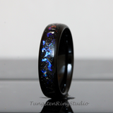 Meteorite Nebula Black Tungsten Ring Set