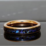 Meteorite Nebula Rose gold Tungsten Ring Set