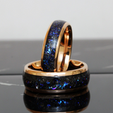 Meteorite Nebula Rose Gold Tungsten Ring