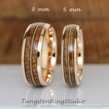 Whiskey Barrel Guitar String Rose Gold Tungsten Carbide Ring