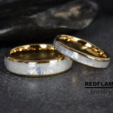 Rainbow Moonstone Gold Tungsten Ring- Custom Order