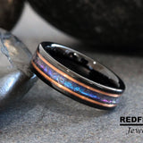 Alexandrite Crushed Flat Tungsten Ring- Custom Order