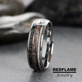 Meteorite Deer Antler Dinosaur Bone Tungsten Ring- Custom Order