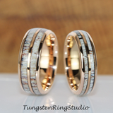 Deer Antler Rose Gold Tungsten Carbide Ring