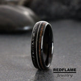 Meteorite Nebula Bluestone Guitar String Tungsten Ring- Custom Order