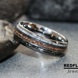 Meteorite Deer Antler Dinosaur Bone Tungsten Ring- Custom Order