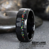 Galaxy Opal Meteorite Tungsten Ring- Custom Order