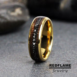 Walnut Wood Meteorite Tungsten Ring- Custom Order