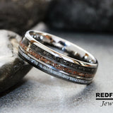 Meteorite Deer Antler Dinosaur Bone Tungsten Ring- Custom Order