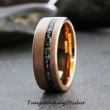 Meteorite  Rose gold Sandblasted Tungsten Carbide Ring