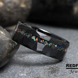 Galaxy Opal Meteorite Tungsten Ring- Custom Order