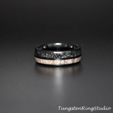 Meteorite Deer Antler Black Tungsten Ring