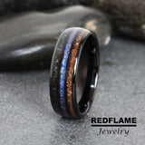 Meteorite Alexandrite Dinosaur Bone Tungsten Ring- Custom Order