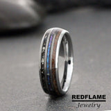 Meteorite Alexandrite Dinosaur Bone Tungsten Ring- Custom Order