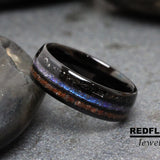 Meteorite Alexandrite Dinosaur Bone Tungsten Ring- Custom Order