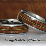 Guitar String Whiskey Barrel Tungsten Carbide Ring