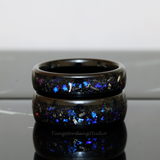 Meteorite Nebula Black Tungsten Ring Set