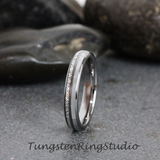 Mother of Pearl Meteorite Tungsten Ring Set