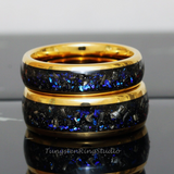 Meteorite Nebula Yellow Gold Tungsten Ring