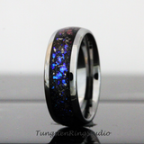 Meteorite Nebula Tungsten Ring Set