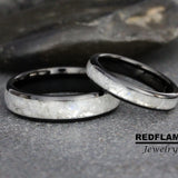 Rainbow Moonstone Black Tungsten Ring- Custom Order