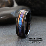 Alexandrite Crushed Flat Tungsten Ring- Custom Order