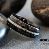 Deer Antler Meteorite Tungsten Ring- Custom Order