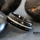 Deer Antler Meteorite Tungsten Ring- Custom Order