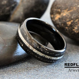 Deer Antler Meteorite Tungsten Ring- Custom Order