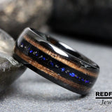 Walnut Wood Nebula Meteorite Tungsten Ring- Custom Order