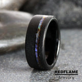 Abalone Dinosaur Bone Tungsten Carbide Ring- Custom Order