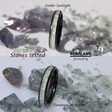 Meteorite Alexandrite Dinosaur Bone Tungsten Ring- Custom Order