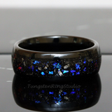 Meteorite Nebula Black Tungsten Ring