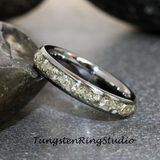 German Glass Tungsten Ring Set