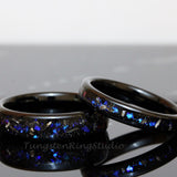 Meteorite Nebula Black Tungsten Ring 4mm